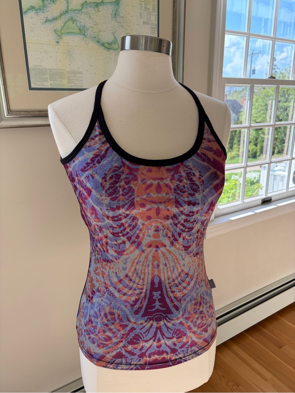 Women's Sleeveless Patterned Tank Top - Purple Multi